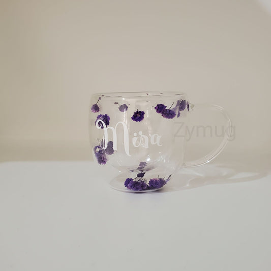 Customized flower dried purple cup