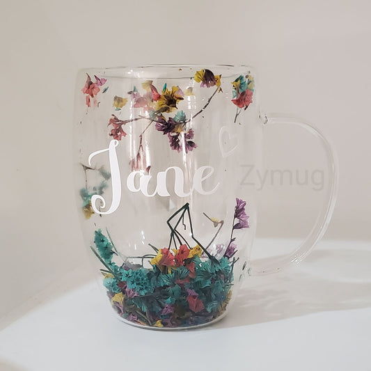 Customized flower dried mug