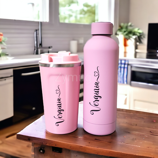 Customized Stainless steel set of bottle and mug