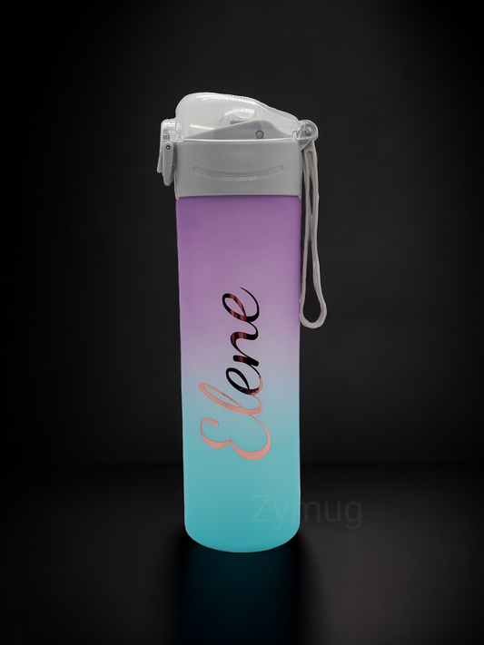 Customized plastic water bottle with straw 800 ml